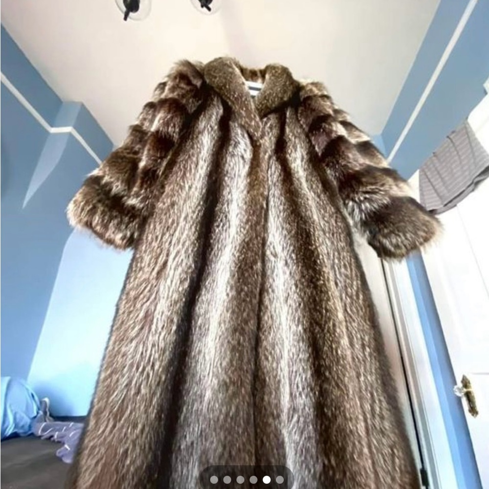 Aj Gervais of Windsor Racoon fur coat